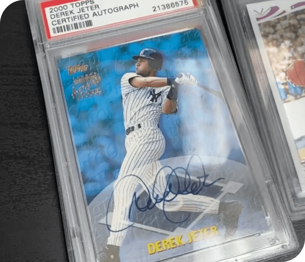 image of autographed topps derek jeter card