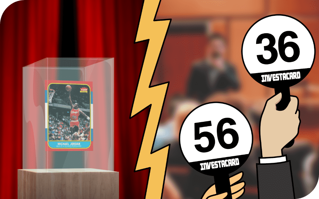 image of card in box ready for auction